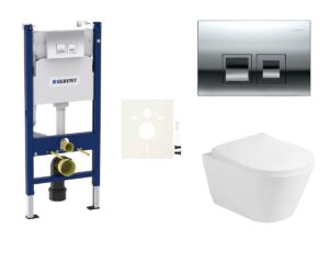 Cenovo zvýhodnený závesný WC set Geberit do ľahkých stien / predstenová montáž + WC Glacera Ava SIKOGESAVAD35