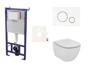 Cenovo zvýhodnený závesný WC set SAT do ľahkých stien / predstenová montáž + WC Ideal Standard Tesi SIKOSSTES70K