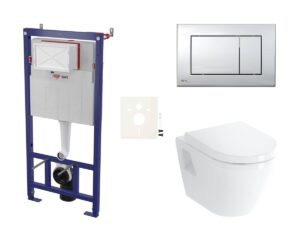 Cenovo zvýhodnený závesný WC set SAT do ľahkých stien / predstenová montáž + WC Vitra Integra SIKOSSINTBO21K