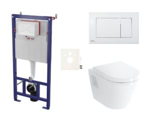 Cenovo zvýhodnený závesný WC set SAT do ľahkých stien / predstenová montáž + WC Vitra Integra SIKOSSINTSC20K