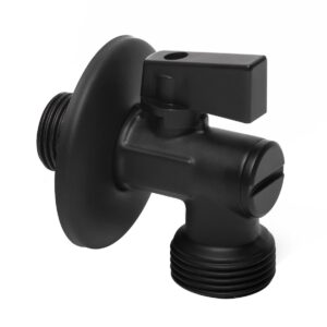 Rohový ventil práčky s filtrom 1/2x3/4 + klapka - čierny Optima ET708BL