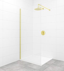 Sprchová zástena Walk-in 140 cm SAT vo farbe profilu zlatá lesk SATBWI140PRZ
