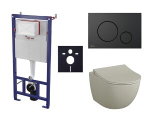 Cenovo zvýhodnený závesný WC set SAT do ľahkých stien / predstenová montáž + WC Vitra Sento SIKOSSSENT68K